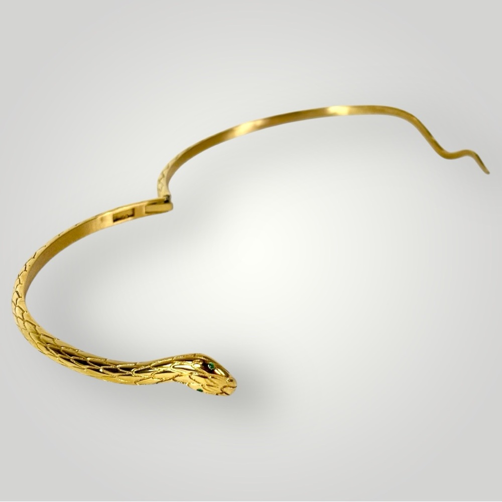 Blackhead Empty Town-Snake Hinged Choker Necklace 4.57” Diameter - Picture 2 of 6